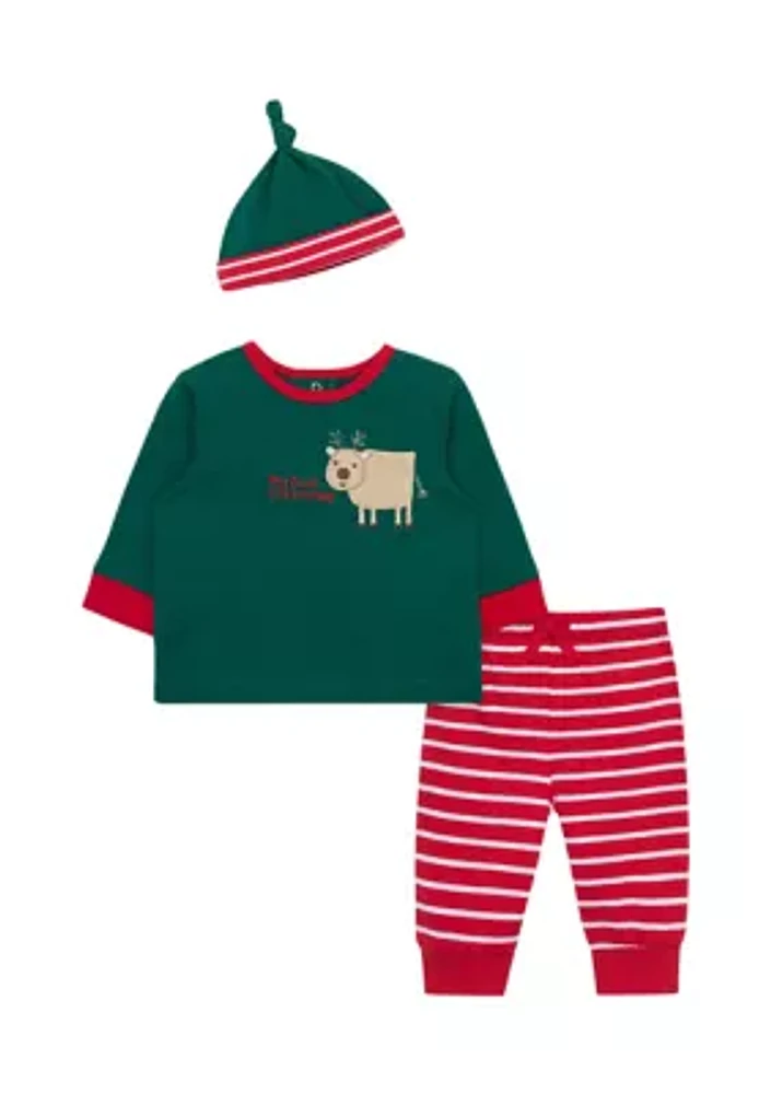 Baby Boys Reindeer Joggers Set with Hat