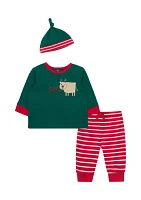 Baby Boys Reindeer Joggers Set with Hat