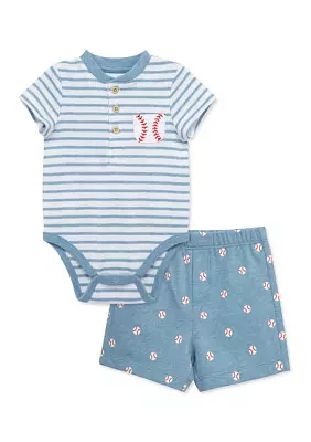 Baby Boys Baseball Shorts Set