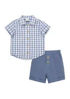 Baby Boys Check Shorts Set