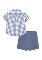 Baby Boys Check Shorts Set