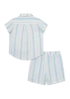 Baby Boys Striped Short Set