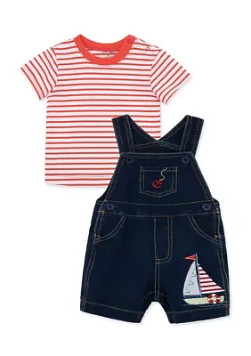 Baby Boys Sailboat Shortall Set