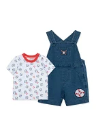 Baby Boys Baseball Shortall and T-Shirt Set