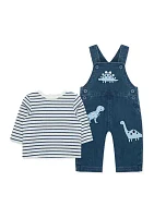 Baby Boys Dinosaur Pritned Overalls Set