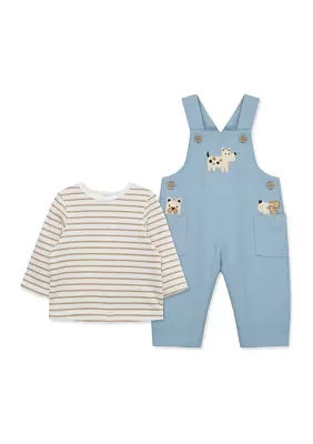 Baby Boys Puppies Overall Set