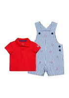 Baby Boys Baseball Shortall Set