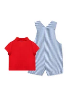 Baby Boys Baseball Shortall Set