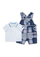 Baby Boys Patchwork Shortall Set