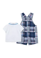 Baby Boys Patchwork Shortall Set