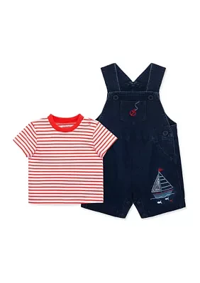 Baby Boys Sailboat Shortall Set