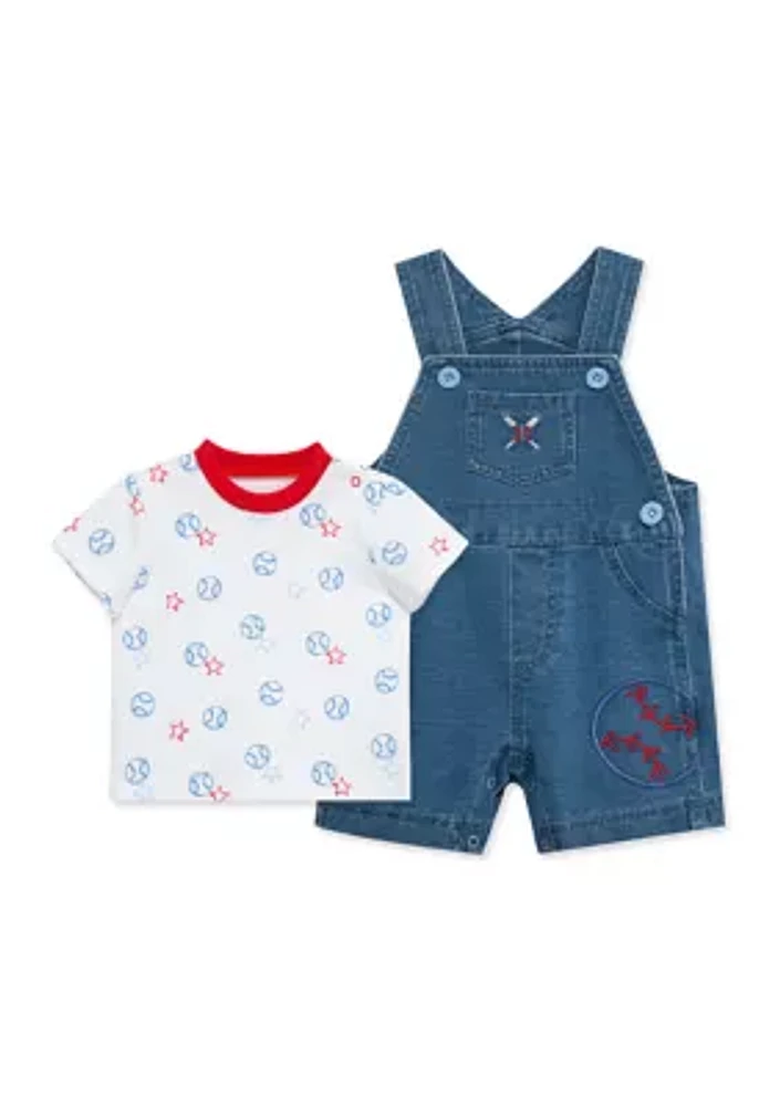 Baby Boys Baseball Shortall Set