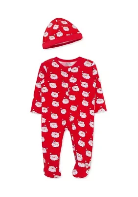 Baby Boys Santa Footie with Hat