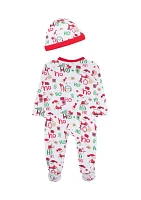 Baby Boys Ho Printed Footie Pajamas with Hat