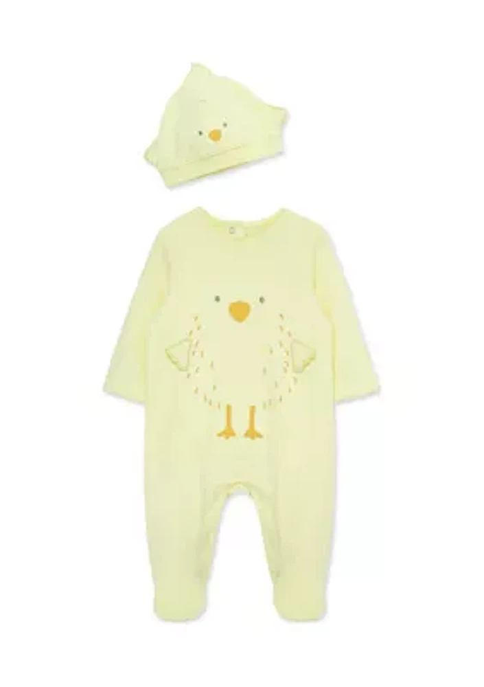 Baby Girls Chick Footie Pajamas with Hat