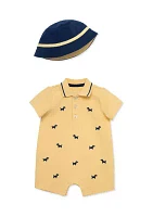 Baby Boys Puppies Romper with Hat