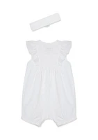 Baby Girls Rosebud Romper with Headband