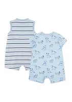 Baby Boys Baseball Printed Rompers - 2 Pack