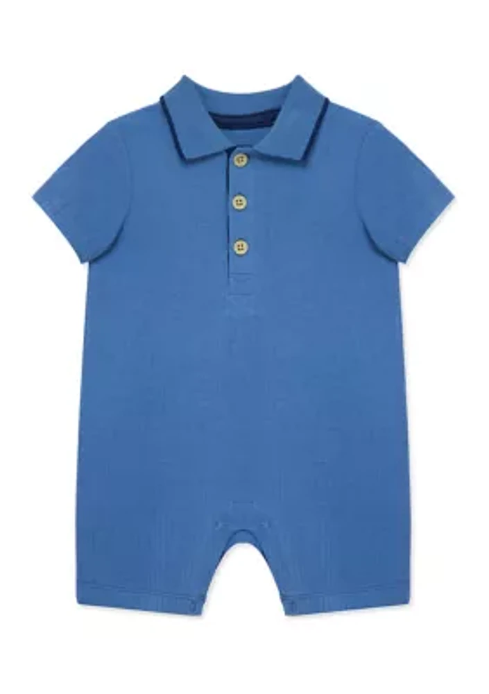 Baby Boys Blue Polo Romper