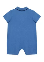 Baby Boys Blue Polo Romper