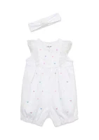 Baby Girls Hearts Romper with Headband