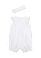 Baby Girls Hearts Romper with Headband