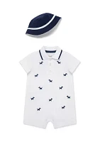 Baby Boys Puppies Romper with Hat