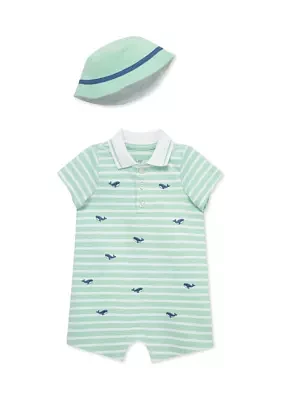 Baby Boys Whales Romper with Hat