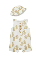 Baby Boys Pineapple Romper with Hat