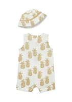 Baby Boys Pineapple Romper with Hat