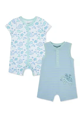 Baby Boys Sea Life Two Pack Rompers