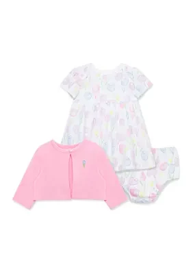 Baby Girls Pretty Tulips Dress Set with Bloomers