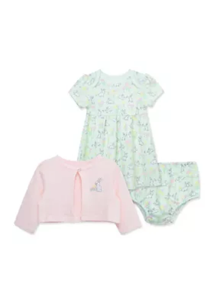 Baby Girls Bunny Garden Dress Set with Bloomers