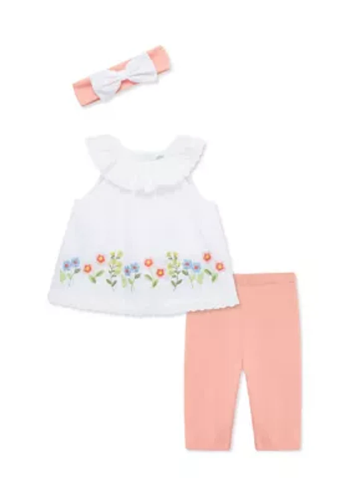 Baby Girls Floral Border Set with Headband