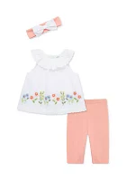 Baby Girls Floral Border Set with Headband