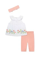 Baby Girls Floral Border Set with Headband