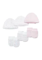 Baby Girls Springtime Hat and Mittens Set