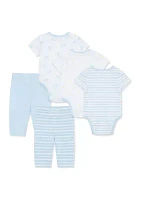 Baby Boys Playtime 5 Piece Bodysuit and Pants Set