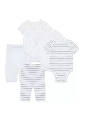 Baby Boys Fun 5 Piece Bodysuit and Pants Set