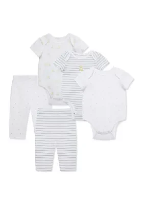 Baby Ducks 5 Piece Bodysuits and Pants Set