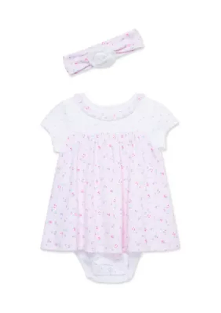 Baby Girls Rosebud Popover with Headband