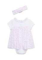 Baby Girls Rosebud Popover with Headband