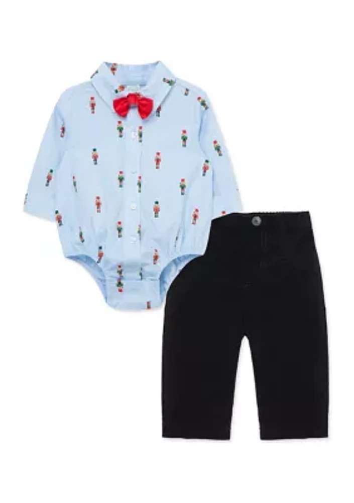 Baby Boys Merry Times Pants Set with Bow Tie