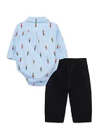 Baby Boys Merry Times Pants Set with Bow Tie