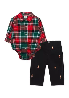 Baby Boys Merry Plaid Pants Set