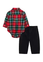 Baby Boys Merry Plaid Pants Set