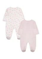 Baby Girls Petals 2 Pack Footies