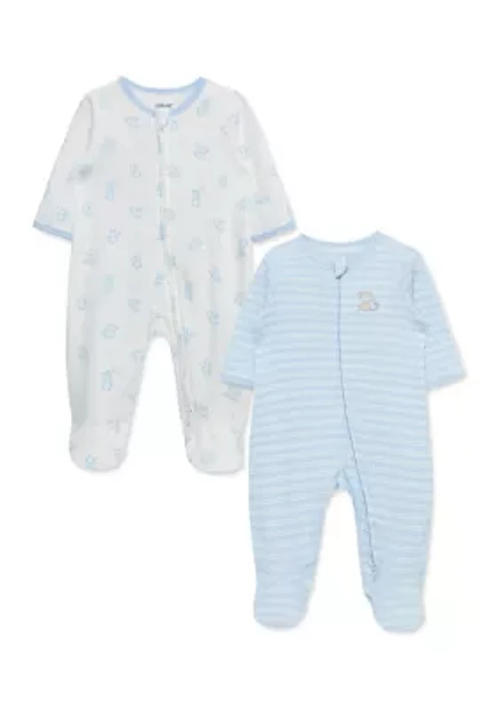 Baby Boys Cuddles 2 Pack Footies