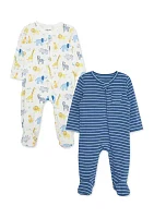 Baby Boys Jungle Fun 2 Pack Footie Pajamas