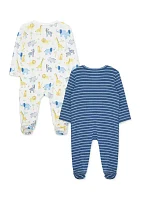 Baby Boys Jungle Fun 2 Pack Footie Pajamas